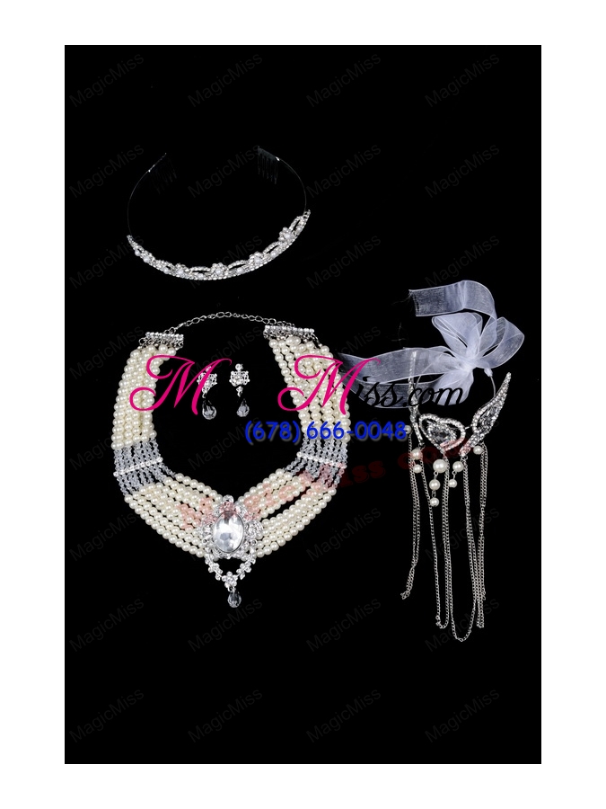 wholesale elegant alloy with pearl/rhinestone women's jewelry sets