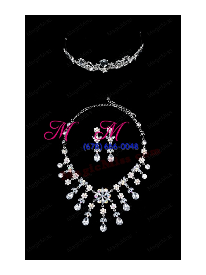 wholesale beautiful alloy with rhinestone ladies' jewelry sets