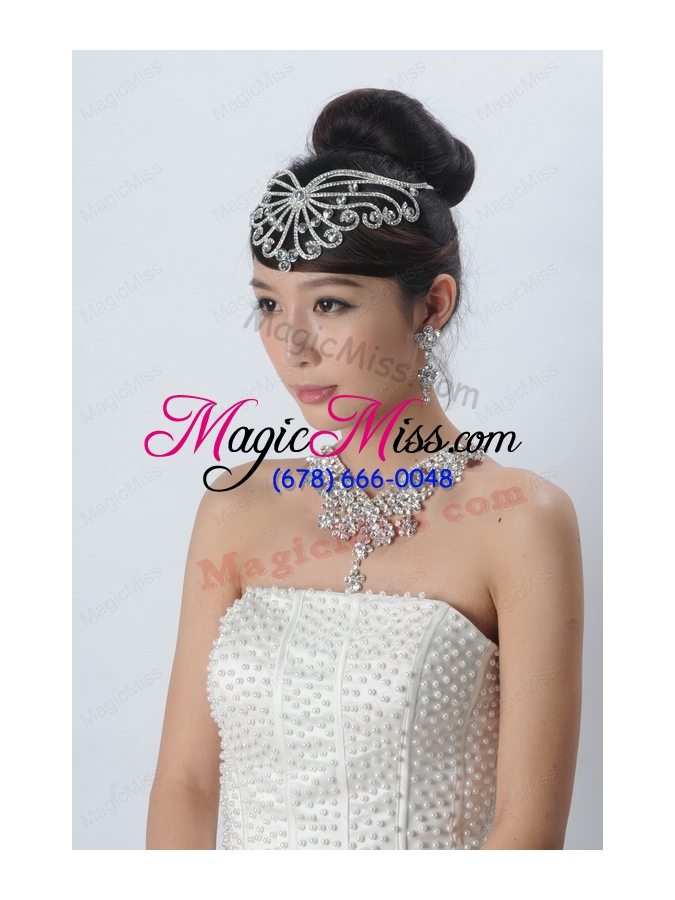 wholesale dignified rhinestone dreamlikejewelry set including necklace,tiara