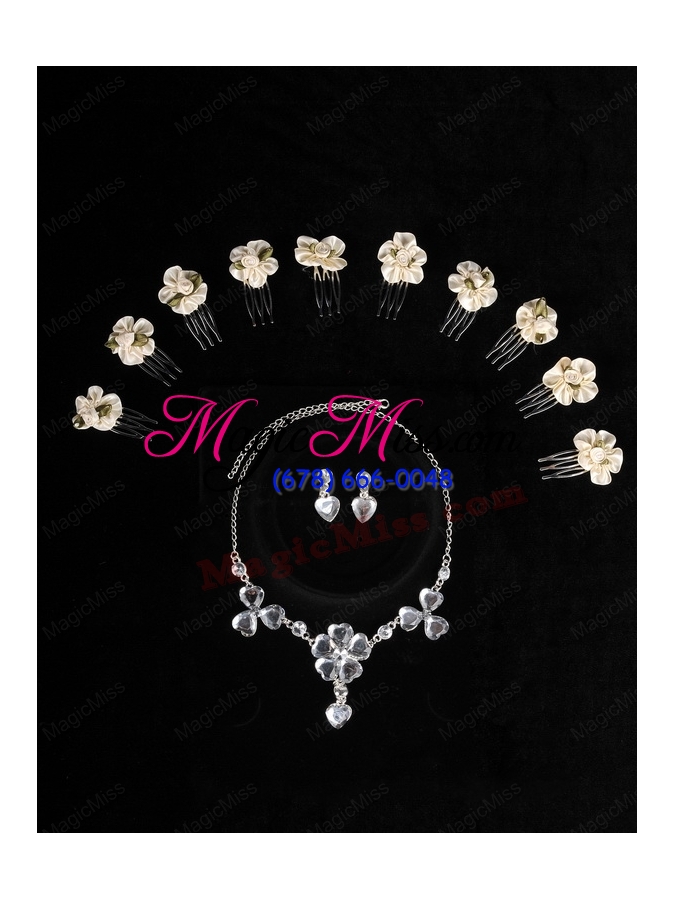 wholesale gorgeous dazzling rhinestone jewelry set necklace and headflower
