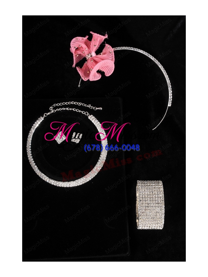wholesale fashion nacklace and headpiece jewelry sets in round shape