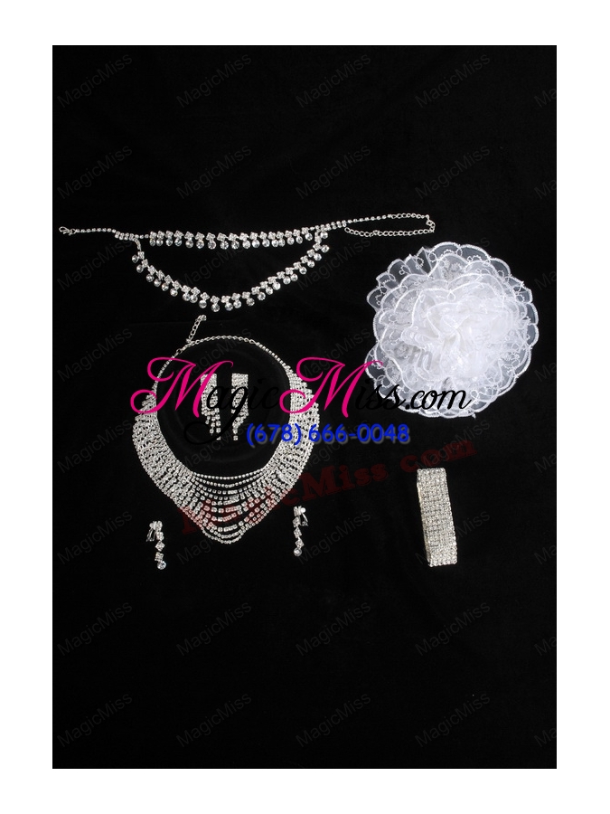 wholesale glamourious bridal jewelry sets with necklace earings and bracelet
