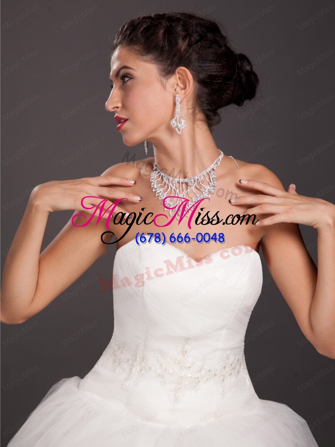 wholesale gorgeous imitation pearl bridal jewelry set including necklace with earrings