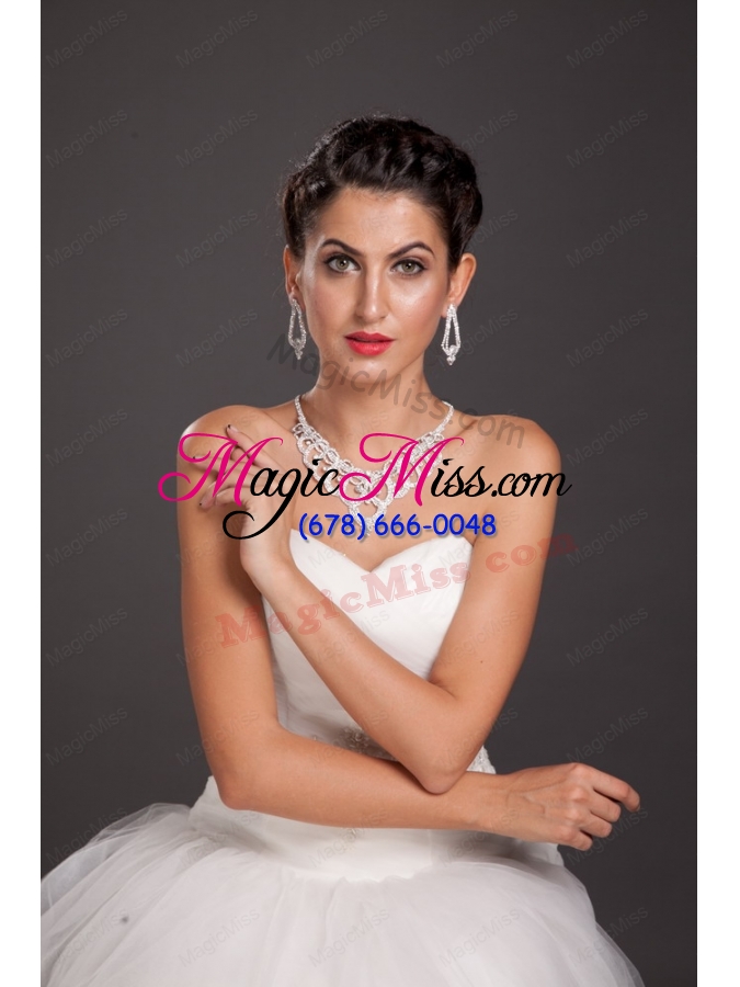 wholesale gorgeous imitation pearl bridal jewelry set including necklace with earrings