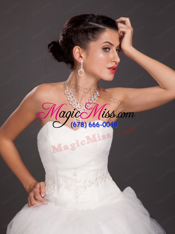 wholesale marvelous round shaped alloy wedding jewelry set including necklace and earrings