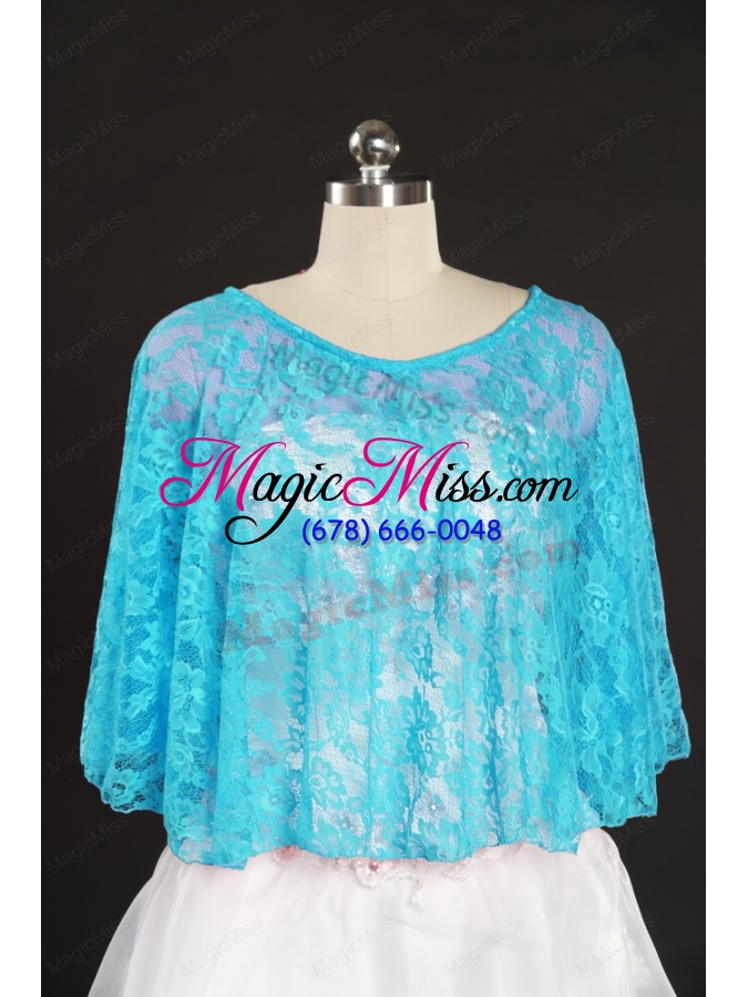 wholesale royal blue beading lace hot sale wraps for 2014
