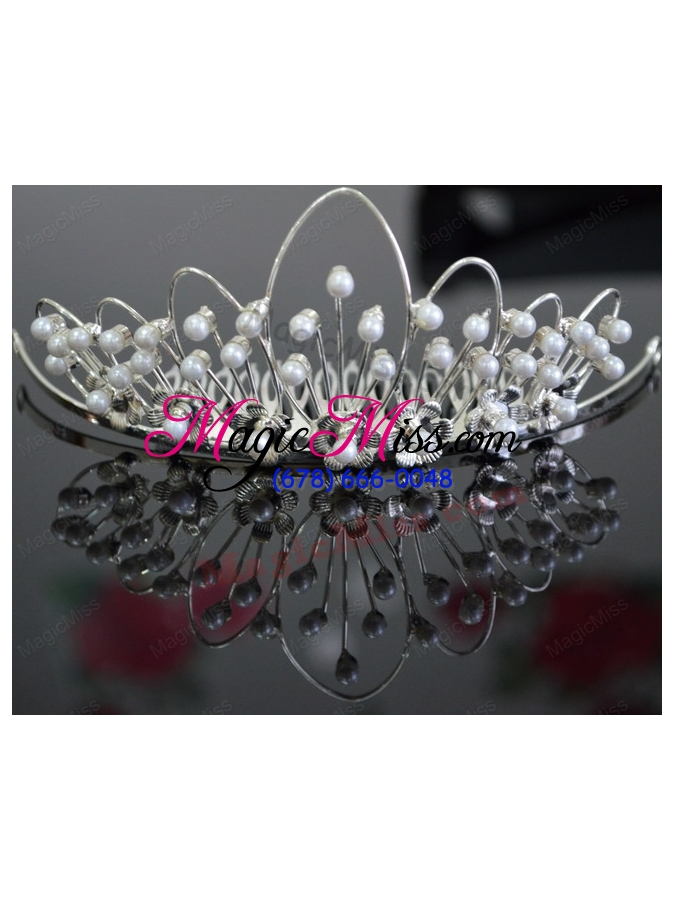 wholesale imitation pearls decorate beautiful tiara