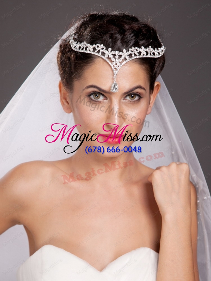 wholesale exclusive alloy tiara with a hanging beading decorates