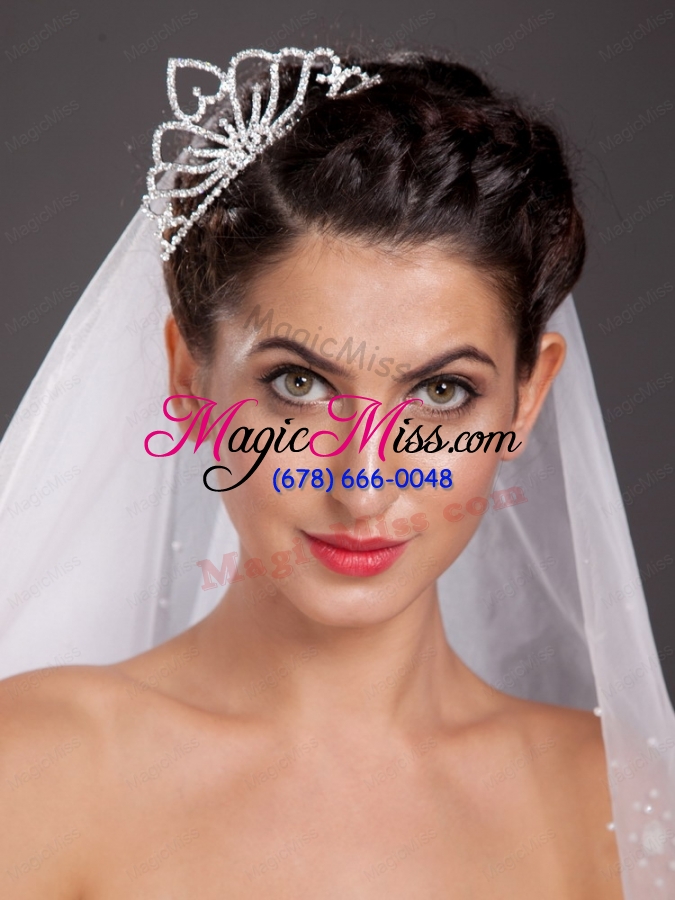 wholesale simple alloy with a reversed sweetheart decorates tiara
