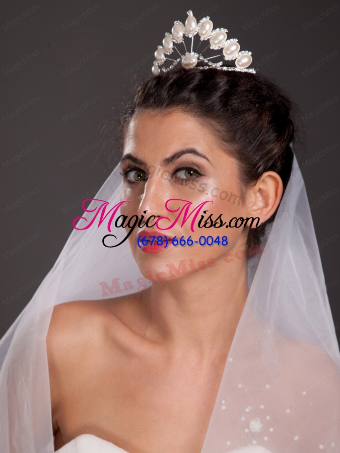 wholesale exclusive tiara with beading and pearl  decorate