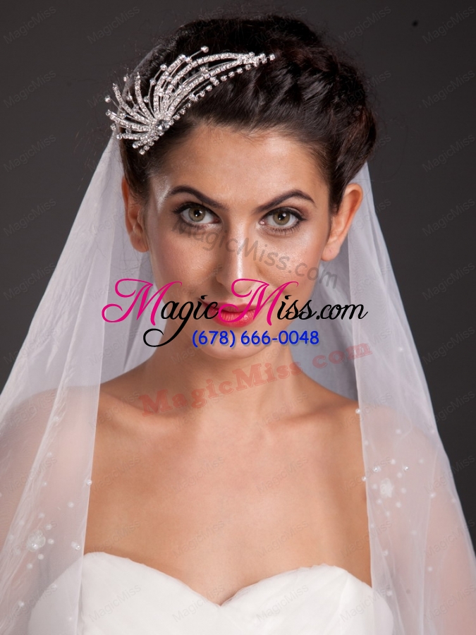 wholesale sophisticated alloy tiara accented with beading