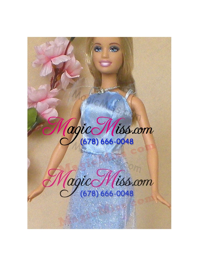 wholesale simple baby blue holiday dress to barbie doll