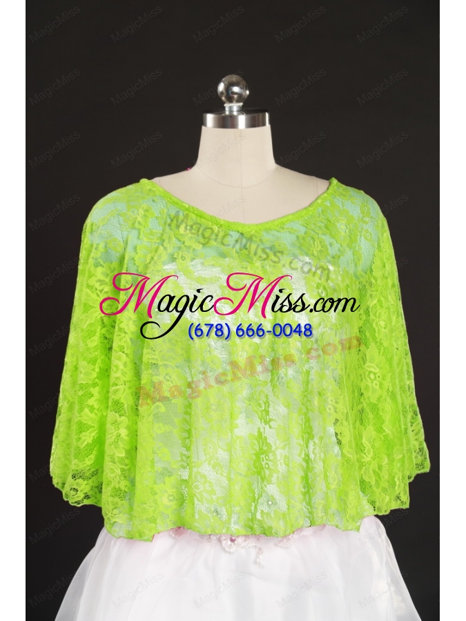 wholesale 2014 beading lace yellow green hot sale wraps