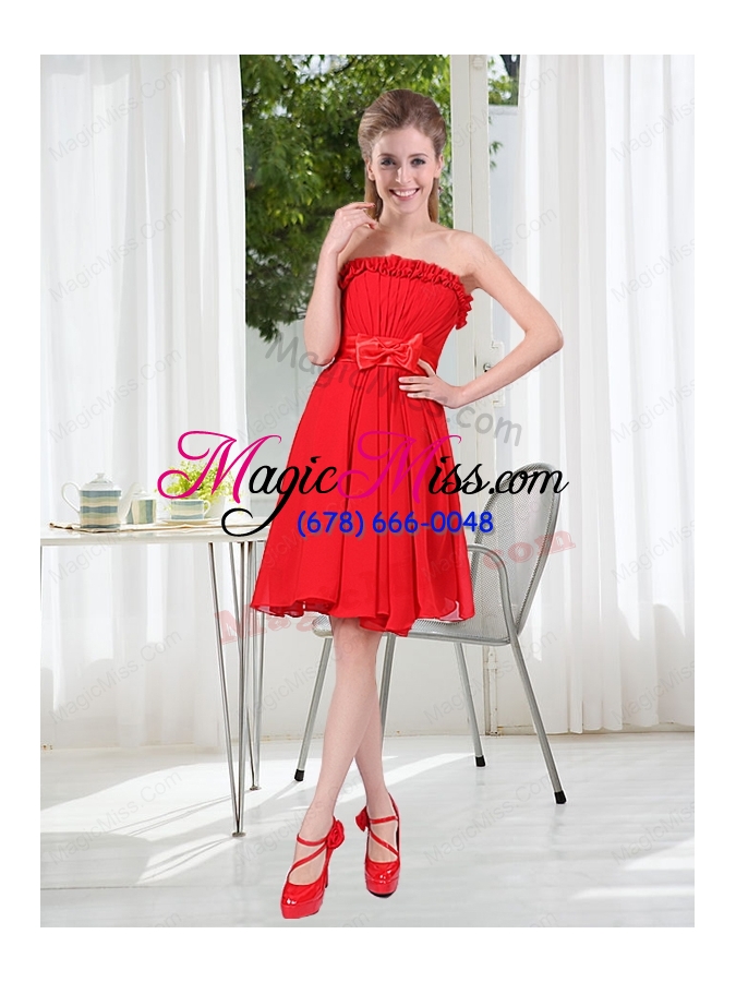 wholesale the brand new style bridesmaid dress chiffon ruching with a line