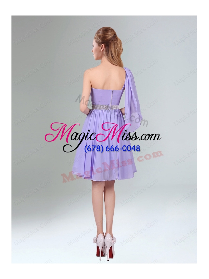 wholesale 2015 sassy beaded and ruched short bridesmaid dress in lavender