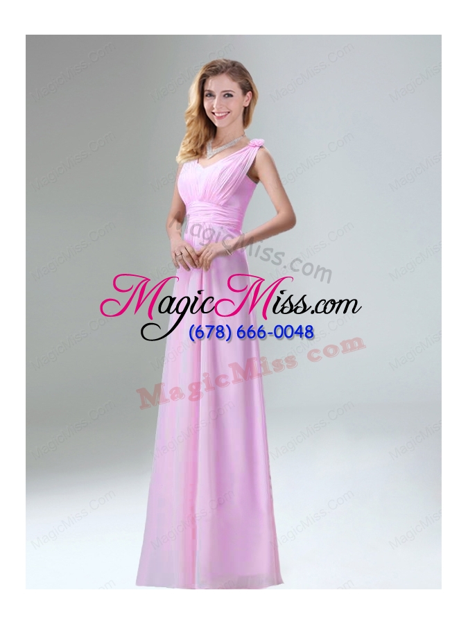 wholesale beautiful chiffon bridesmaid dress in light pink for 2015