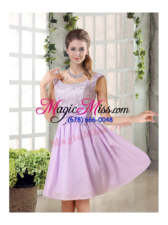 wholesale 2015 most beautiful chiffon a line bridesmaid dress with bowknot