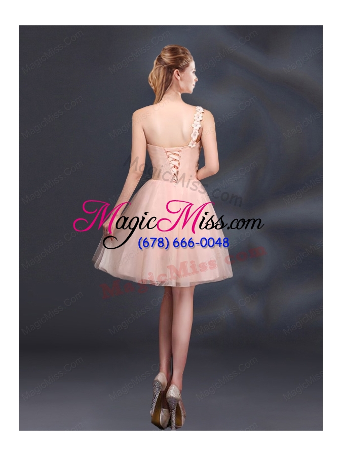 wholesale sweet one shoulder a line appliques 2015 bridesmaid dress