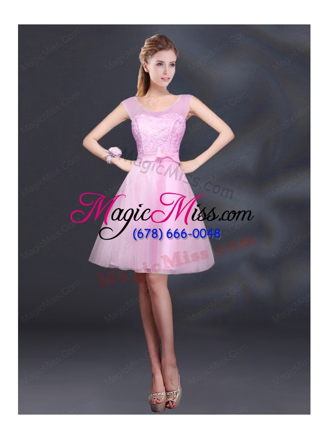 wholesale 2015 sturning a line belt bridesmaid dress with scoop