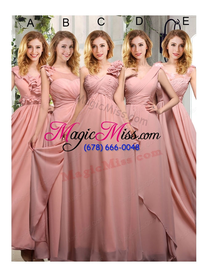 wholesale v neck empire appliques bridesmaid dresses with floor length