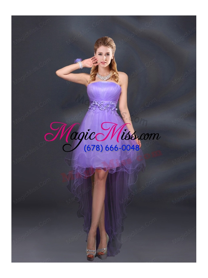 wholesale appliques and ruffles a line strapless bridesmaid dresses  80.34