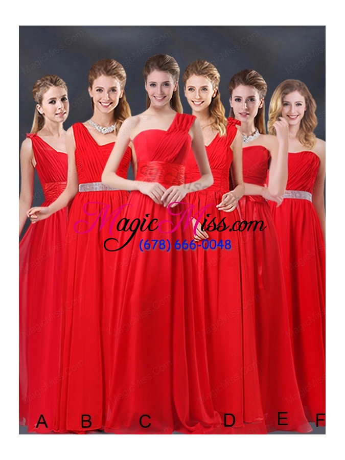 wholesale 2015 ruching empire bridesmaid dresses with asymmetrical