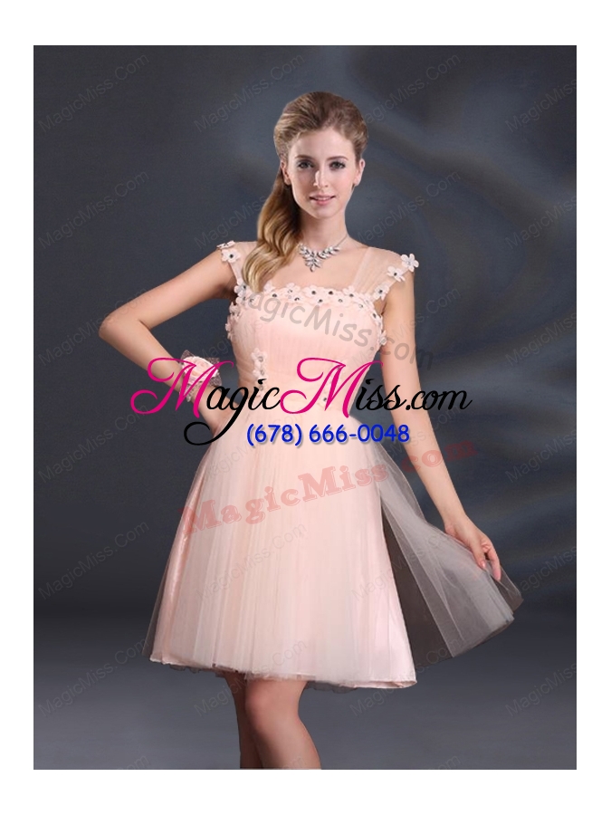 wholesale a line tulle 2015 sturning bridesmaid dresses with straps