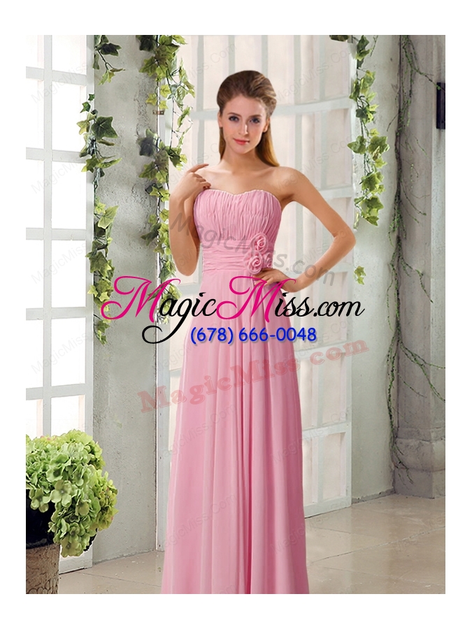 wholesale champagne ruching chiffon bridesmaid dresses with sweetheart