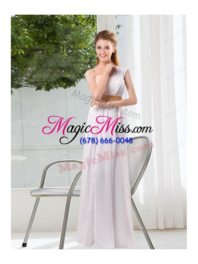 wholesale white ruching empire bridesmaid dresses for 2015