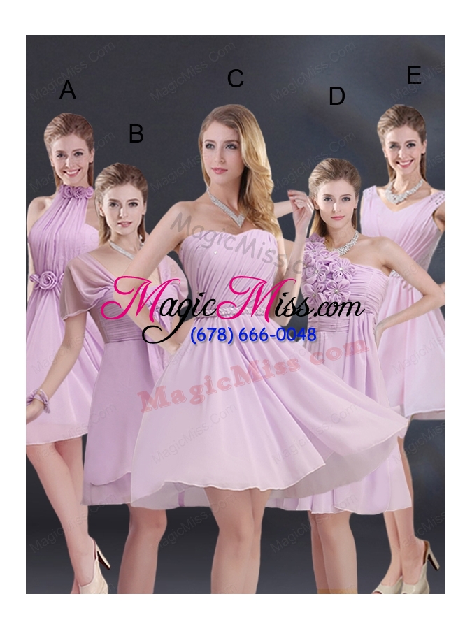 wholesale halter a line bridesmaid dress with ruhing and hand made flowers