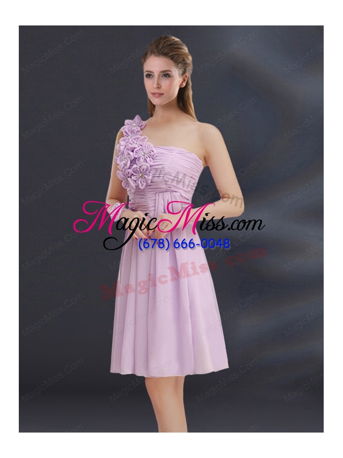 wholesale 2015 romantic hand made flowers sweetheart bridesmaid dress with ruching