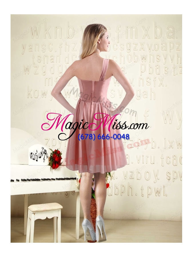 wholesale 2015 one shoulder ruching empire chiffon  luxurious bridesmaid dresses