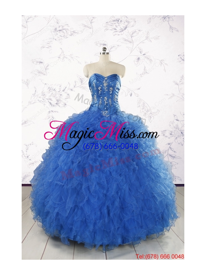 wholesale beautiful quinceanera dresses in royal blue appliques