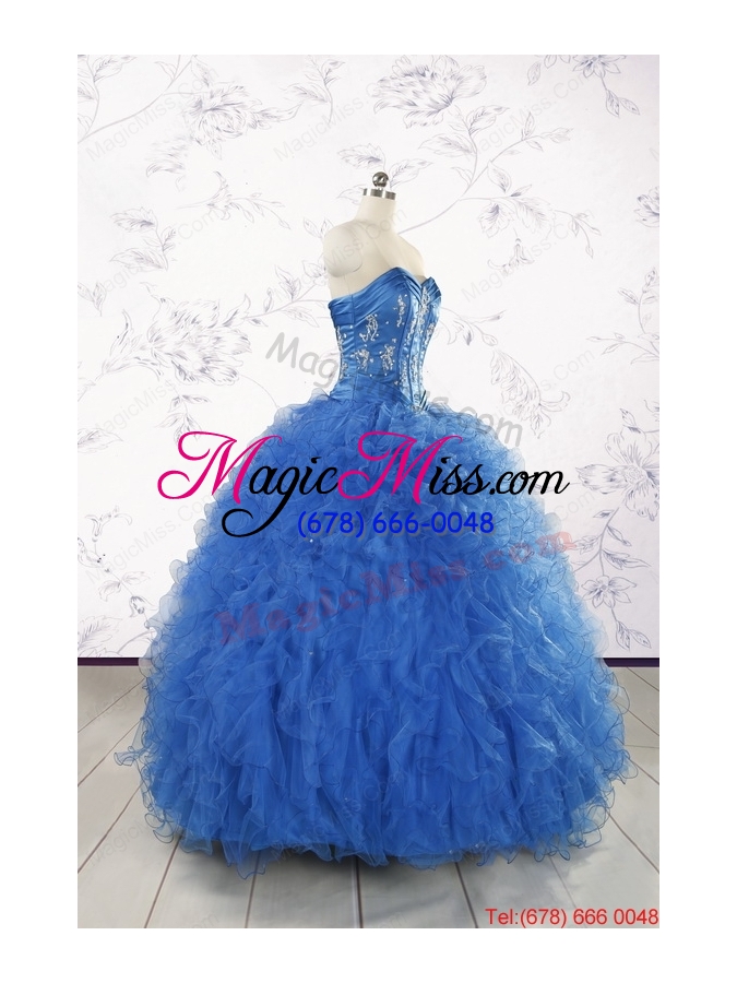wholesale beautiful quinceanera dresses in royal blue appliques