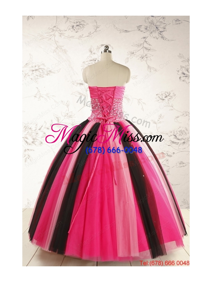 wholesale unique multi-color 2015 quinceanera dresses with beading