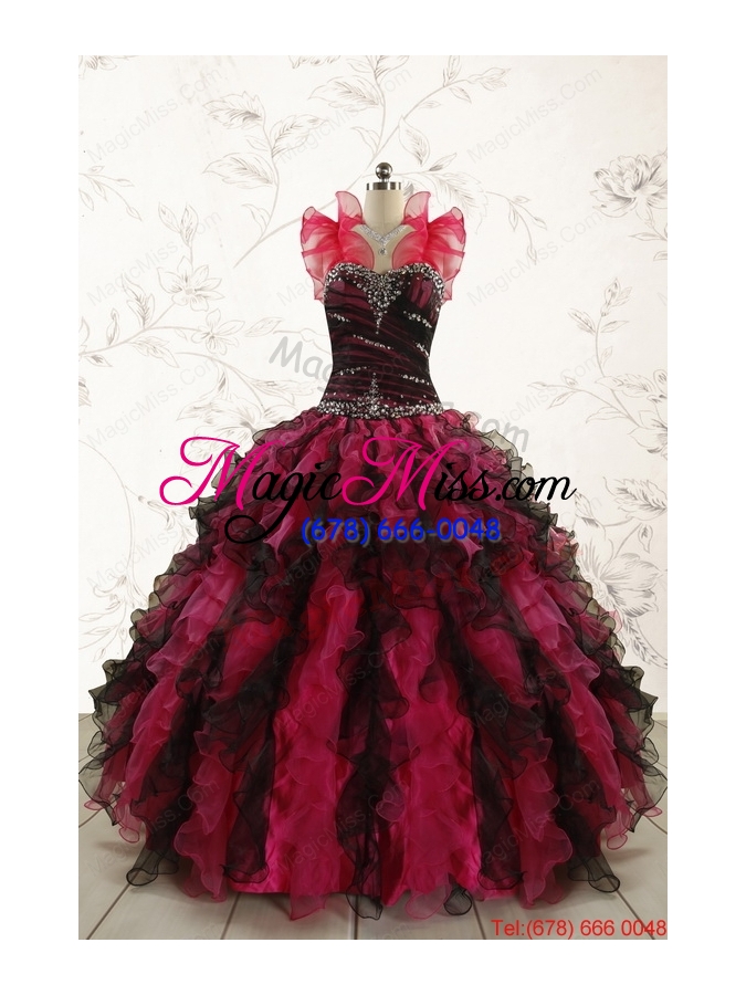 wholesale perfect beading multi color 2015 quinceanera dresses with sweetheart