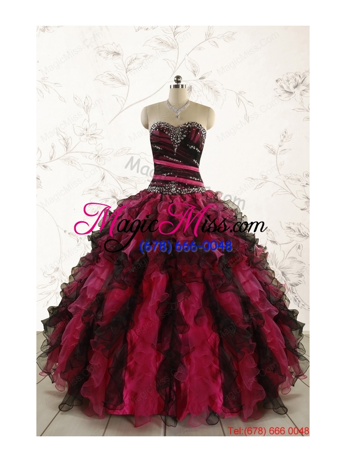 wholesale perfect beading multi color 2015 quinceanera dresses with sweetheart