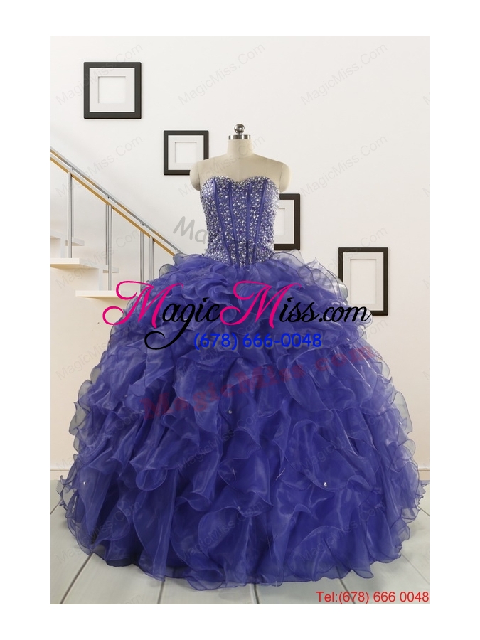 wholesale 2015 sweetheart ruffles purple quinceanera dresses with wraps
