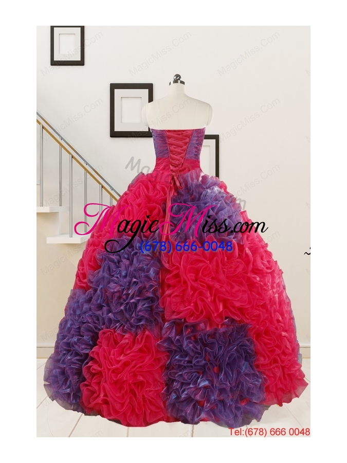 wholesale wonderful beading and ruffles multi-color quinceanera dresses