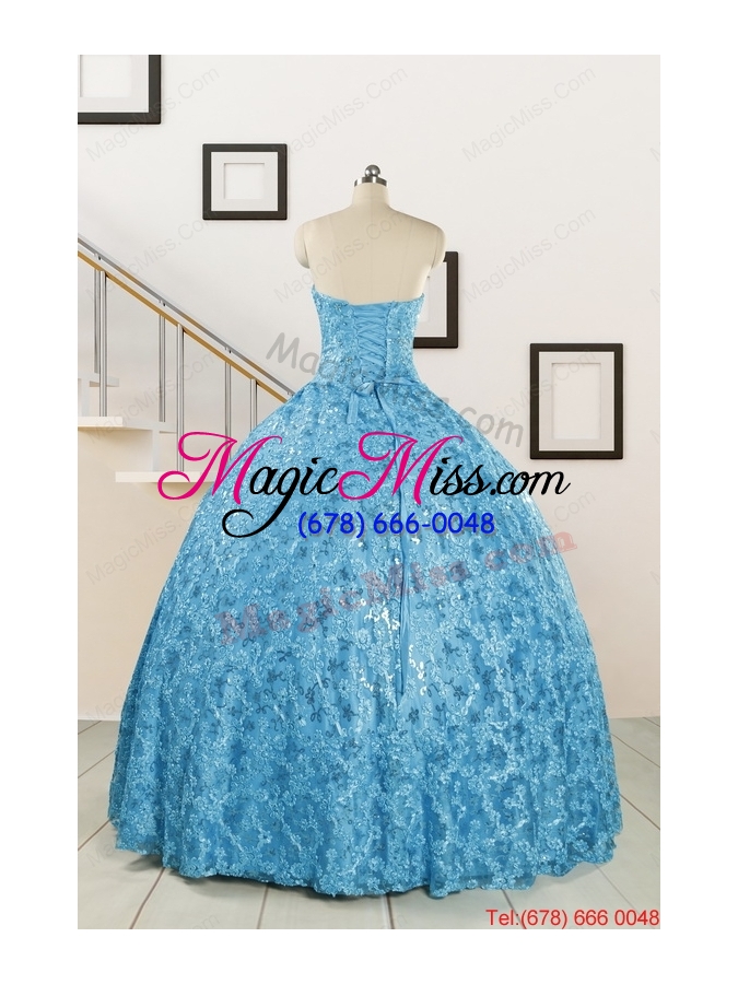 wholesale 2015 unique sweetheart ball gown quinceanera dress in baby blue