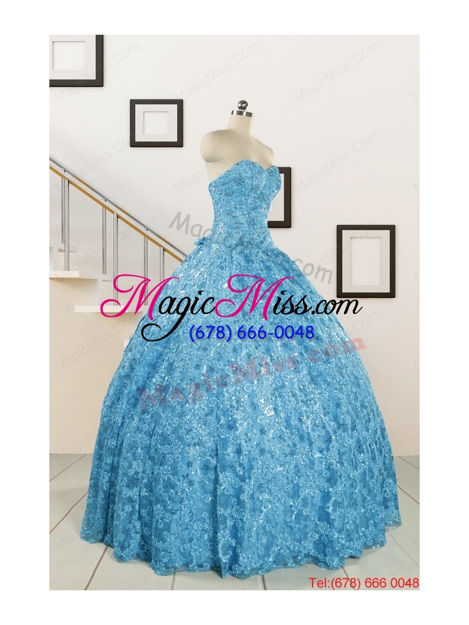 wholesale 2015 unique sweetheart ball gown quinceanera dress in baby blue
