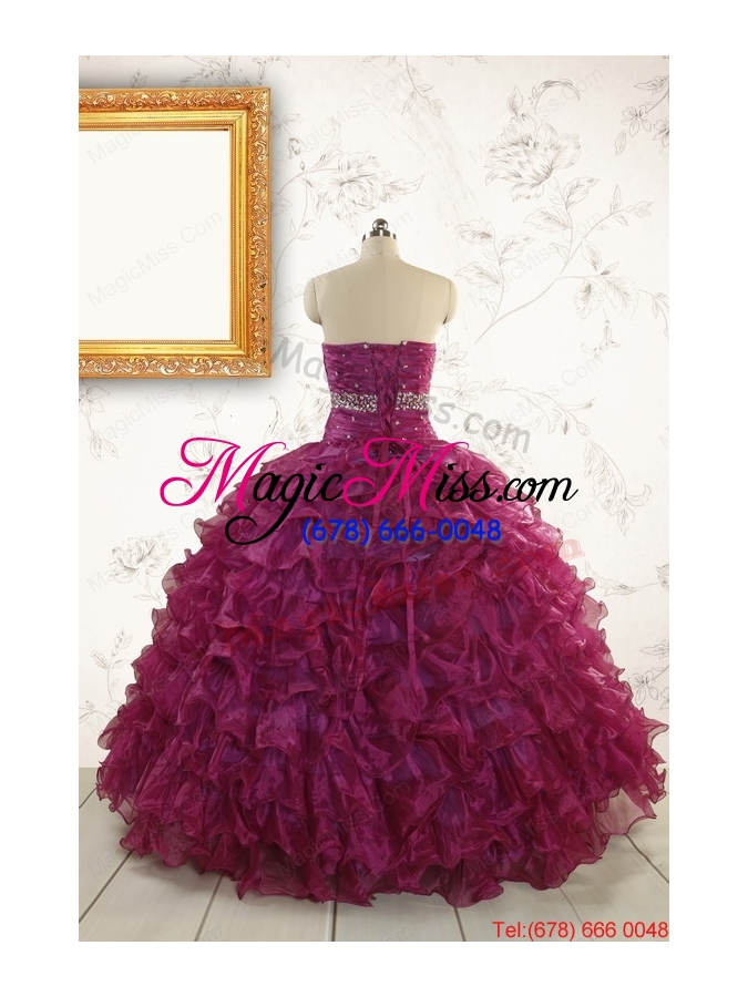 wholesale brand new style quinceanera gown with beading and ruffles