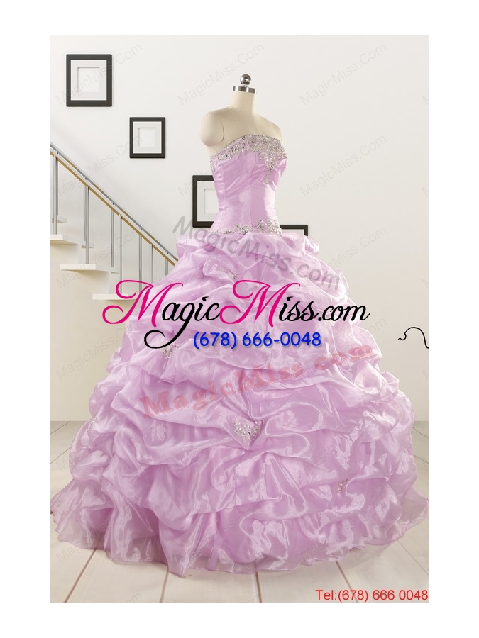 wholesale 2015 gorgeous lilac quinceanera dresses with appliques and ruffles