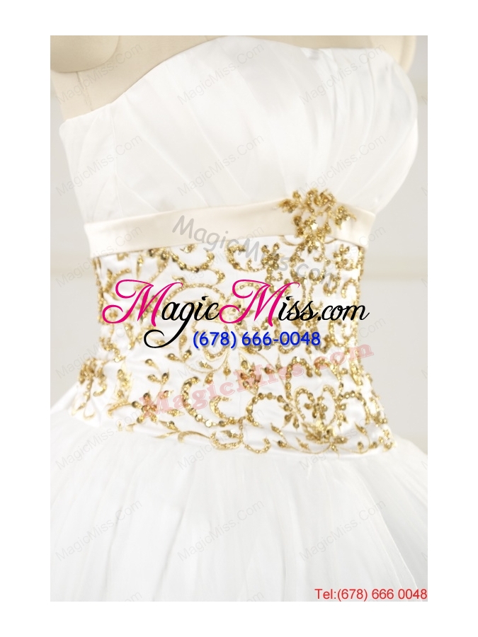 wholesale 2015 spring sweet beading white quinceanera dresses