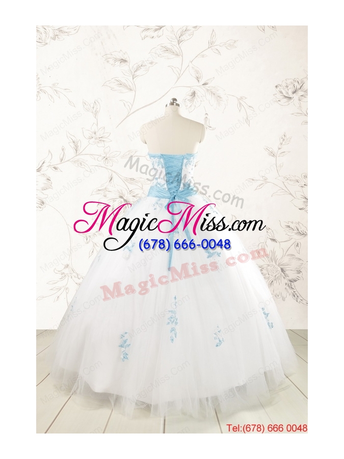 wholesale discount white quinceanera dresses with appliques for 2015