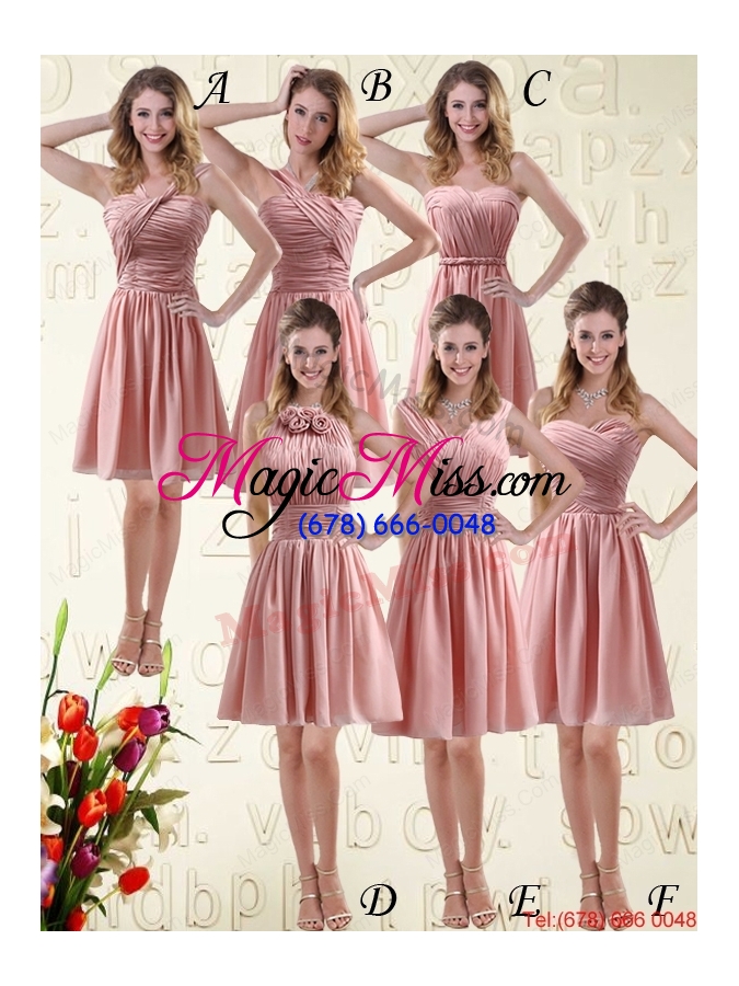 wholesale sassy sweetheart ruched dama dresses in chiffon with waistband
