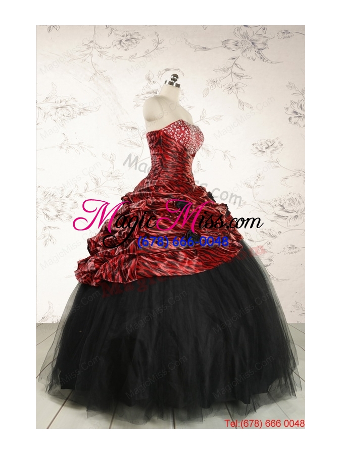 wholesale 2015 exclusive ball gown multi-color leopard quinceanera dress