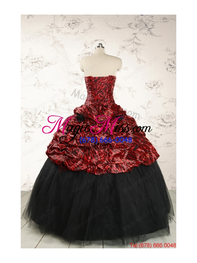 wholesale 2015 exclusive ball gown multi-color leopard quinceanera dress