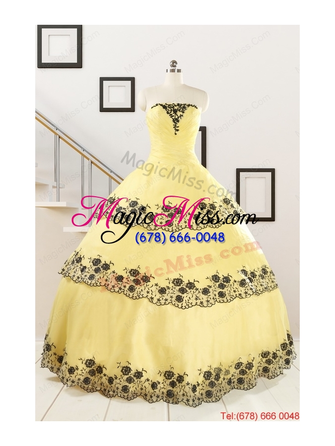 wholesale pretty ball gown appliques quinceanera dress for 2015