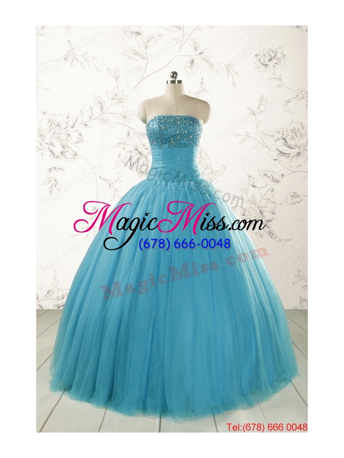 wholesale new style strapless quinceanera dresses with beading for 2015